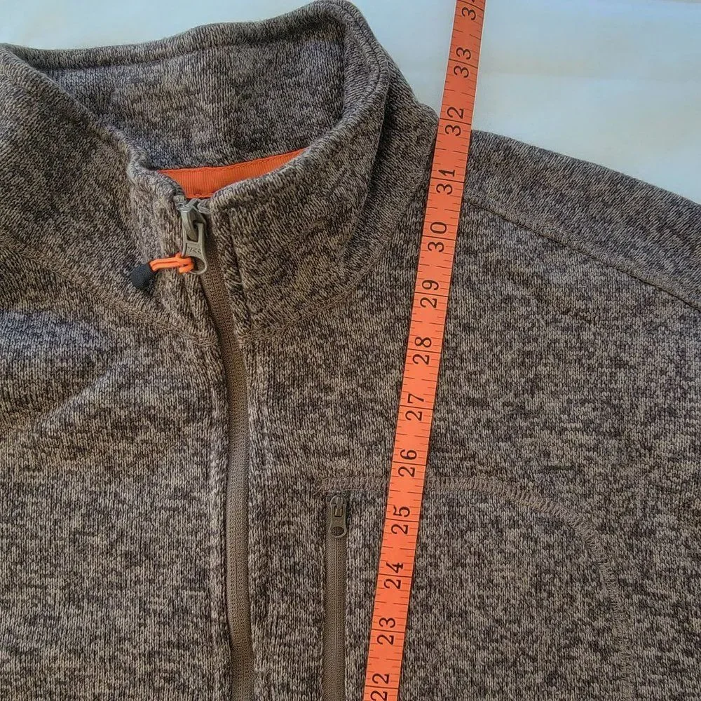 Northcrest Mock Neck Quarter Zip Shacket Mens L Shirt Jacket Brown‎ Long Sleeve